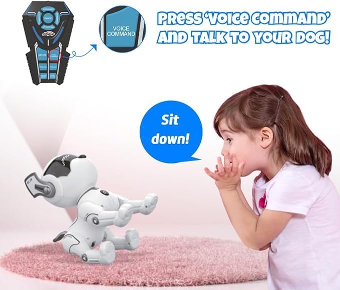 Miniatura 5 de Perro robótico con control remoto, juguete de interacción táctil, perro inteligente con modo de programación, perfecto para niños a partir de 3 años