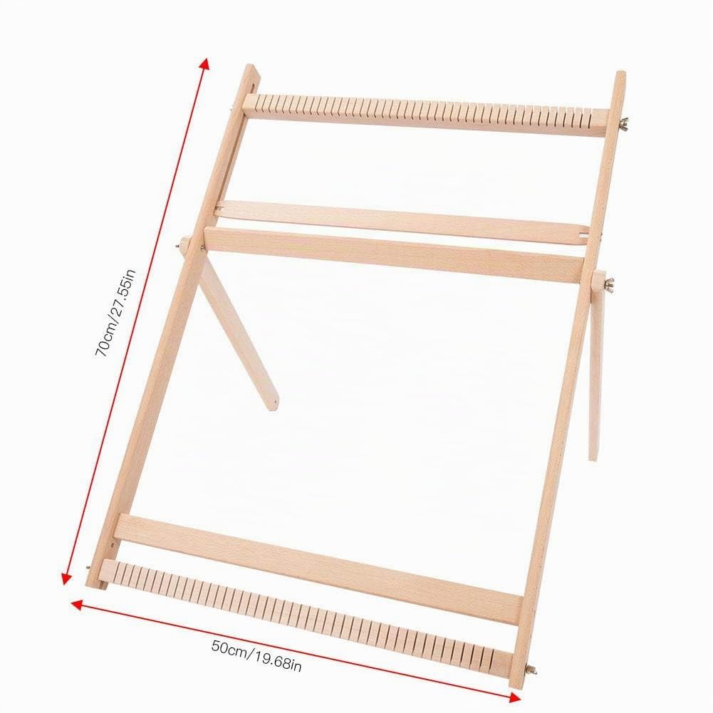 Telaio per tessitura con supporto, kit di telai multi-artigianato telaio regolabile in tessuto sciarpa di copertura in legno massello fai da te Loom macchina da cucire per adulti