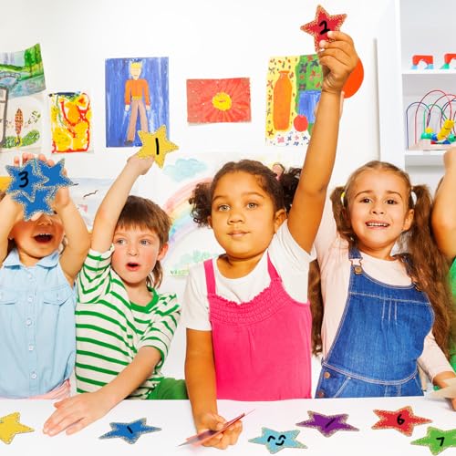 Image of Seajan 108 Pcs Confetti Star Cutouts for Classroom 3.5 Inch Small Bulletin Board Paper Star Decor Assorted Colors Accent for DIY Craft Office School Projects Party Supplies (Pack of 3)