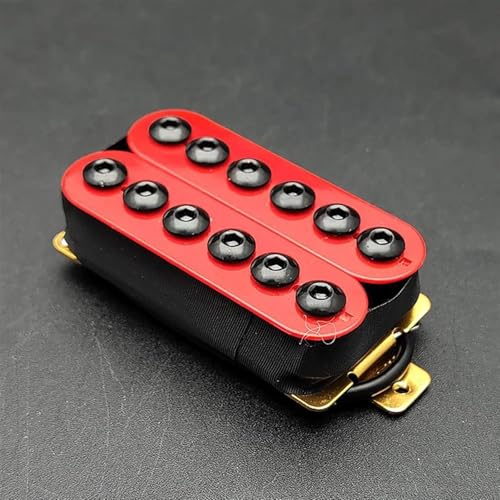 エレキギターピックアップ 調整可能なメタルダブルコイルエレキギターピックアップハムバッカーパンクネック/ブリッジピックアップレッド(Bridge)