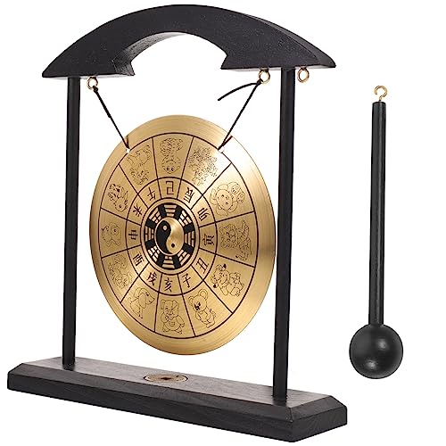 Alasum Decor Unique Zodiac Pattern Gong Drumstick Ornament for Desktop Asian Home Decor Chinese Traditional Style