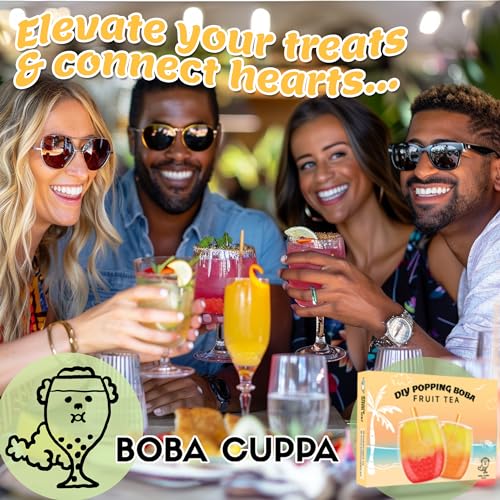 Boba Cuppa Bursting Boba Mango and Strawberry Popping Kit, DIY at home, Tropical Flavour, Popping Balls, Perfect for Bubble Tea Party Drink. Boba Ball, syrup and Boba Straws - Image 6