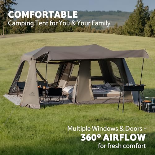 Image of Naturehike Village Instant Tent, 4 Person 8 Person Camping Tent with Full Rainfly, Waterproof Large Cabin Tents for Car Camping