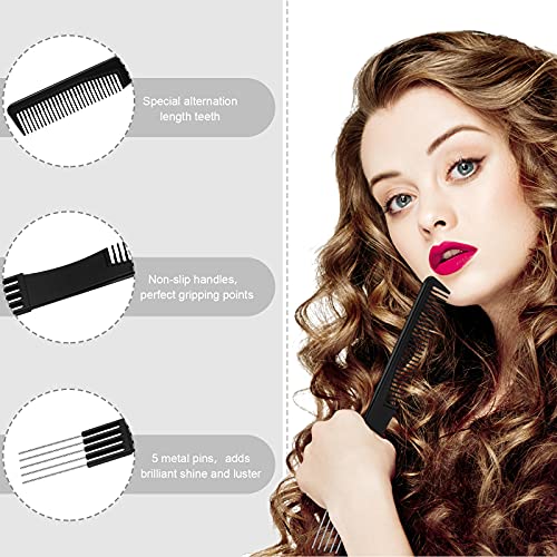 3 Pcs Hair Picks para Mujeres Metal Negro miniatura 5