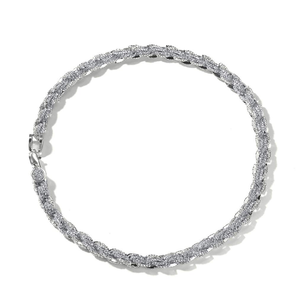 9 mm corda collana a catena Twist 18K placcato oro laboratorio diamante Iced Out pesante corda collana gioielli Hip Hop per gli uomini le donne