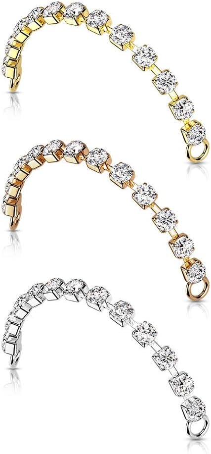Luxe Modz Connector Chain with Set Jewels Can be Used to Connect Any of Your Body Jewelry Different Length Available