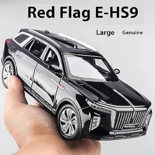 Image of LONGMIRE 1:24 HONGQI Red Flag E-HS9 Toy Car Model, Diecast Collectible Pull Back Model Car with Sound and Light, Toy Gift Vehicles for Adults Kids Boys Girls【Color As Per Stock】