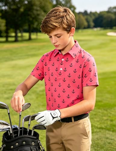 Cuddomper Boys Polo Hawaiian Shirt Size 7-8 Short Sleeve Golf Clothes - image 3
