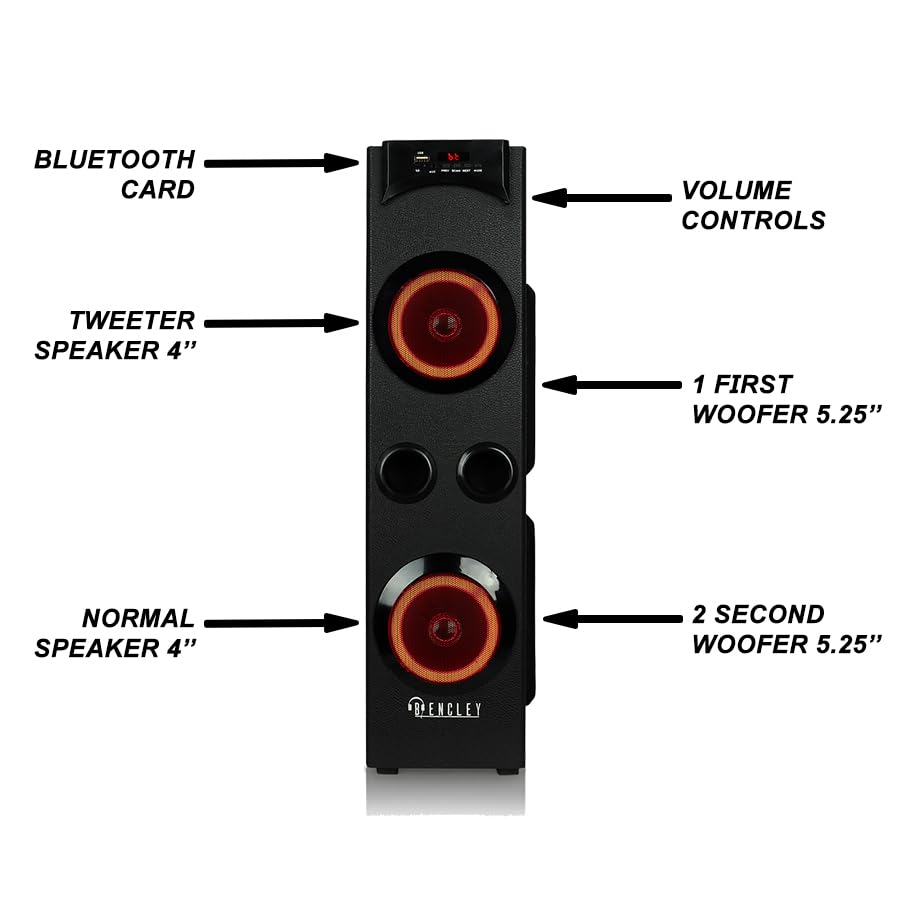 Image of BENCLEY Legacy Double Woofer Tower Speakers /Bluetooth Speaker /Multimedia Speaker /Home Theater with FM Pen Drive Mobile Aux Support (60 cm Height)
