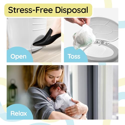 Image of Reli. Diaper Pail Refill Bags Compatible with Dekor Classic (10 Pack) | Diaper Trash Bags with Odor Control | Powder Scent | Strong Liners | Holds 4950 Diapers | Refill Replacement