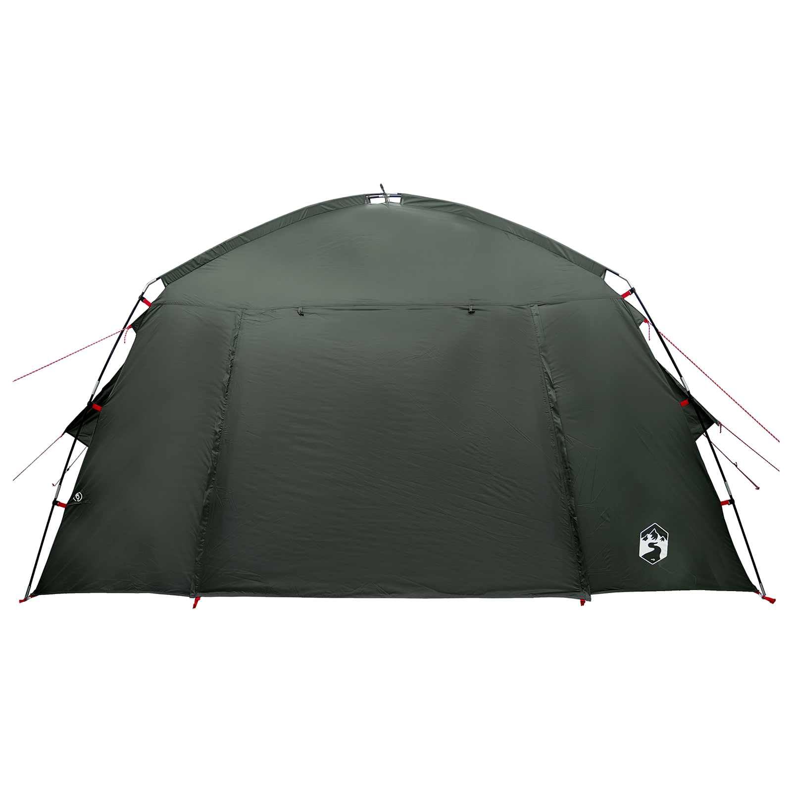 Hütten Tente avec toit vert olive 300 x 210 x 156 cm polyester tente cabine pour camping 4 personnes tente jetable étanche avec fermeture éclair facile à monter