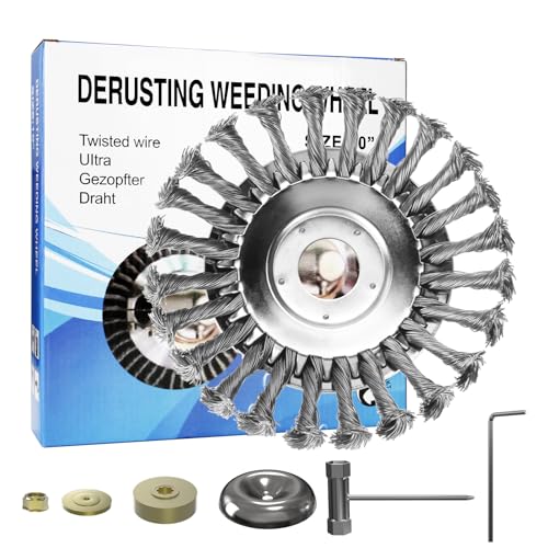 SHENTEC 6 Inch Weed Wacker Attachments Heads,Steel Wire Rotary Brush Cutter Trimmer Head Compatible with Husqvarna, Stihl, String Trimmers, Gardening Lawnmower, Moss Grass Rust Removal