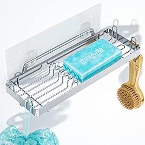 TOMIR HG04S Doppelstab Duschwand Seifenhalter Silber