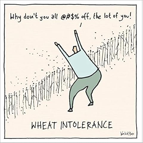 Wheat Intolerance Funny World Of Moose Humour Greeting Card Blank Inside Cover