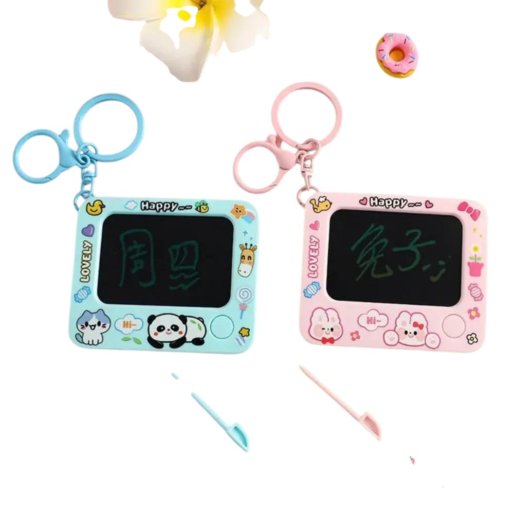 Drawing Board Keychain for Kids, Reusable Writing Tablet with Pen, Magnetic Beads Design, Portable Mini Doodle Board, Plastic-image-20
