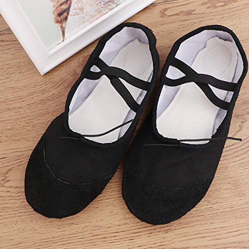 Tênis de balé preto SUPVOX para dançar, sapatos de pilates, dança do ventre, sapatos de ginástica pa