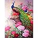 Produktbild 5D Diamant Gemälde voller Bohrer Abstand Pfau Pfauenblume 5D Malen Zahlen,Diamond Painting Set Full Drill Strass Stickerei Kreuzstich Kits Supply Kunst Basteln Leinwand Wanddekor Aufkleber 30x40 cm