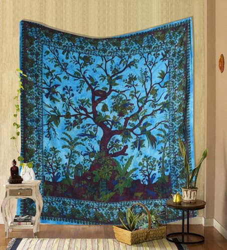 Tapisserie arbre de vie drap de pique nique et deco de plafond pour style boheme