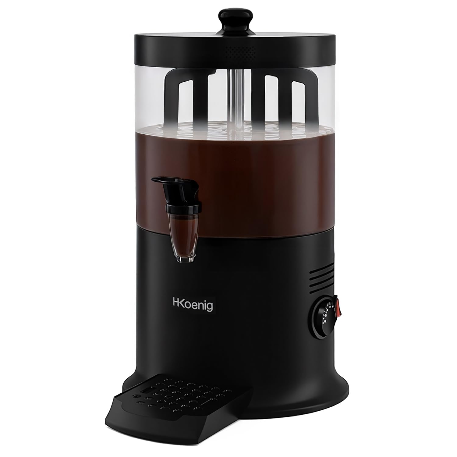 H.Koenig SHK900 Dispenser di cioccolata calda, 1200W, acciaio inox, recipiente rimovibile da 6 L, termostato regolabile, funzione mantenimento in caldo, sistema salvagoccia, parti adatte lavastoviglie
