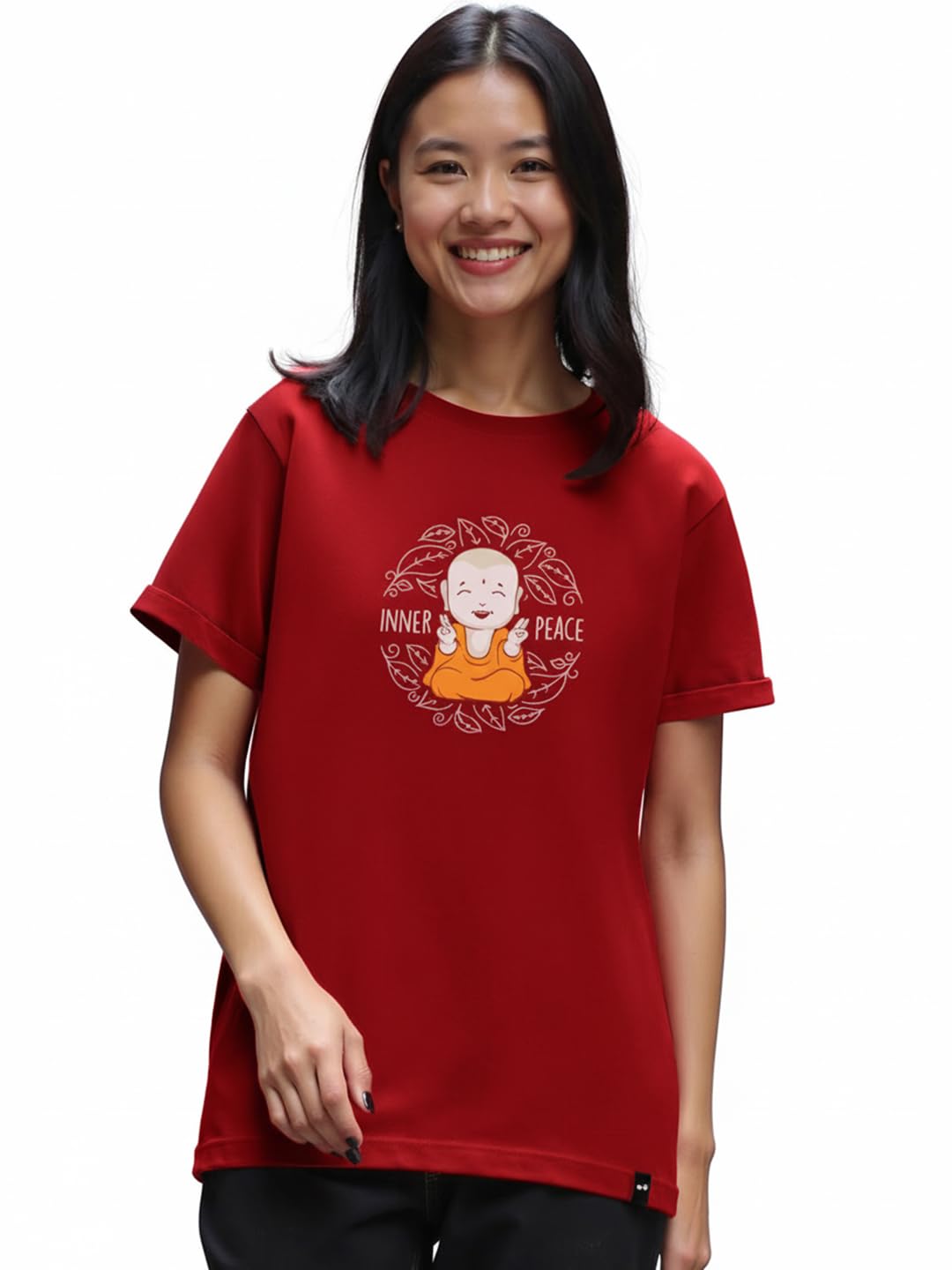 bewakoof Women's 100% Cotton Printed Boyfriend Fit Round Neck T-Shirt-picture-15