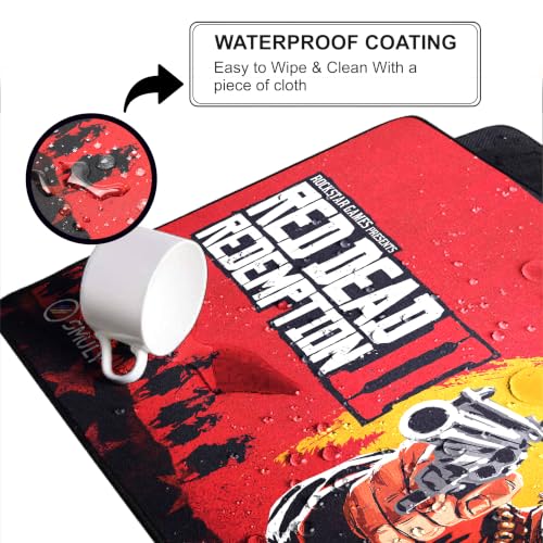 Image of Western Cowboy Inspired Mouse Pad 12x32 Inch 3mm Extended Gaming Desk Mat with Anti-Slip Rubber Base Mousepad for Smooth Surface Desk pad for PC & Laptop Use Waterproof & Stiched (Multicolour)