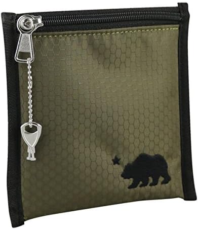 Cali Crusher 100% Smell Proof Pouch w/Locking Key (6in x 6in) (Olive Green)