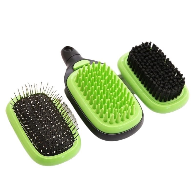 3-in-1 doppelseitige abnehmbare Haustier-Zupfbürste, Hundepflege-Set, Nadelkamm, Fellkamm, Massage for Hunde und Katzen