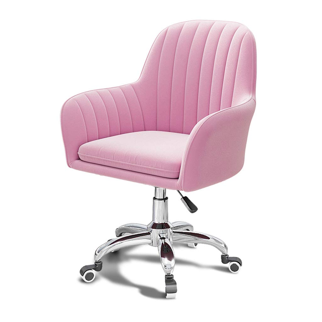 Chaise de bureau mi-dossier en velours réglable et pivotante à roulettes pour ordi