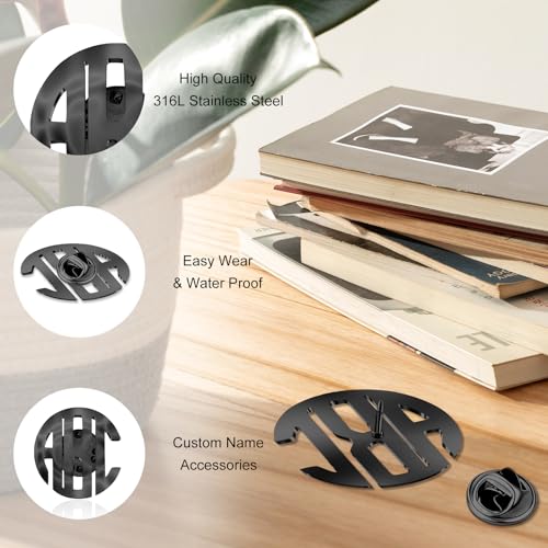 Image of Custom Lapel Pin for Women Men - Name Brooch Pin Personalized Stainless Steel for Wedding Business Party - Gold /Silver /Black Customized Jewelry Gifts