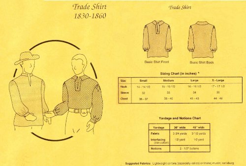 1830-1860 Men's Trade Shirt Pattern