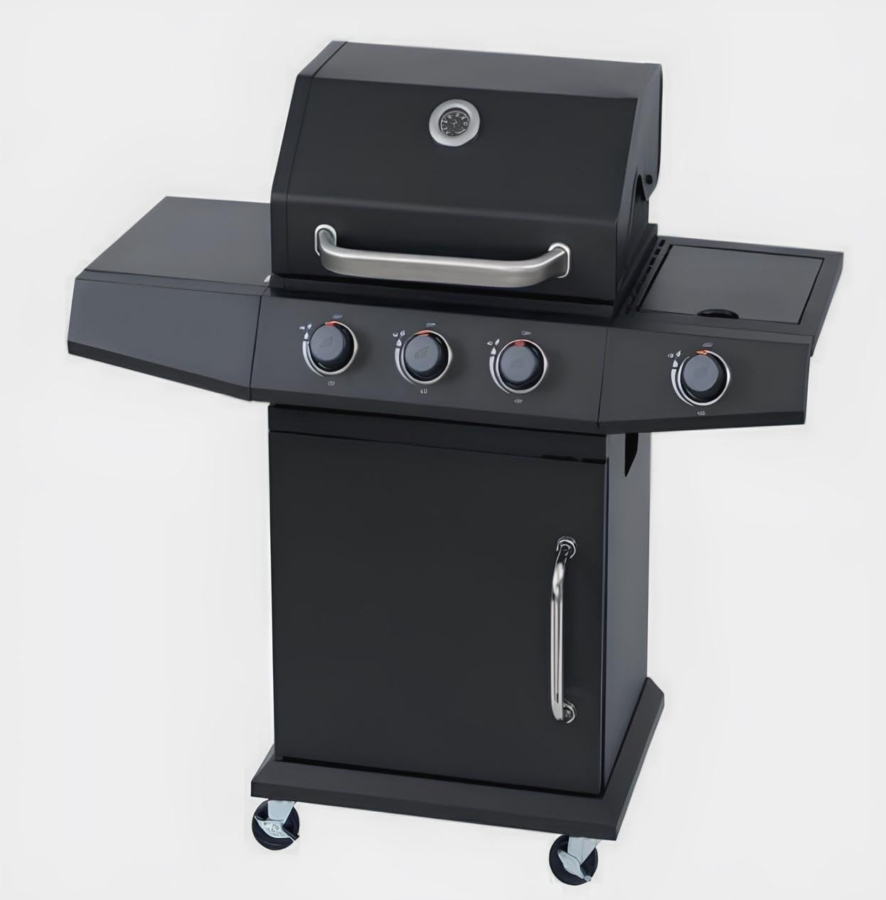 Barbecue a gas Ambra Garden Florida 3 fuochi + 1 fornello laterale piastra e griglia in ghisa 10,9 Kw