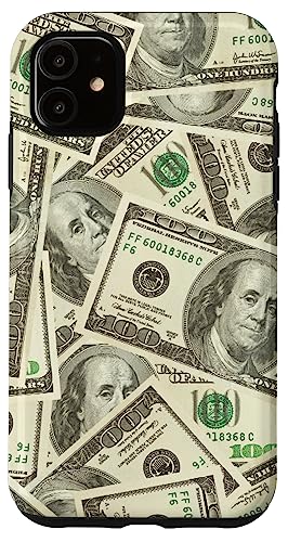 iPhone 11 Money Benjamin Franklin Dollar Bills Pattern USA Design Case