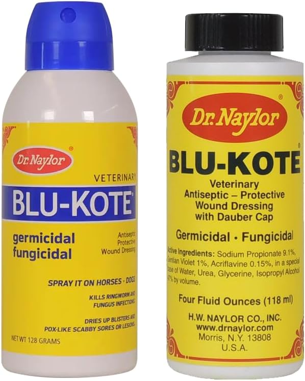 Dr. Naylor Blu-Kote Aerosol (128 Gram) and Dauber (4 oz.) - Fast Drying Antiseptic Wound Dressing Pack of 2