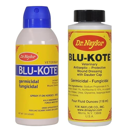 Dr. Naylor Blu-Kote Aerosol (128 Gram) and Dauber (4 oz.) - Fast Drying Antiseptic Wound Dressing Pack of 2