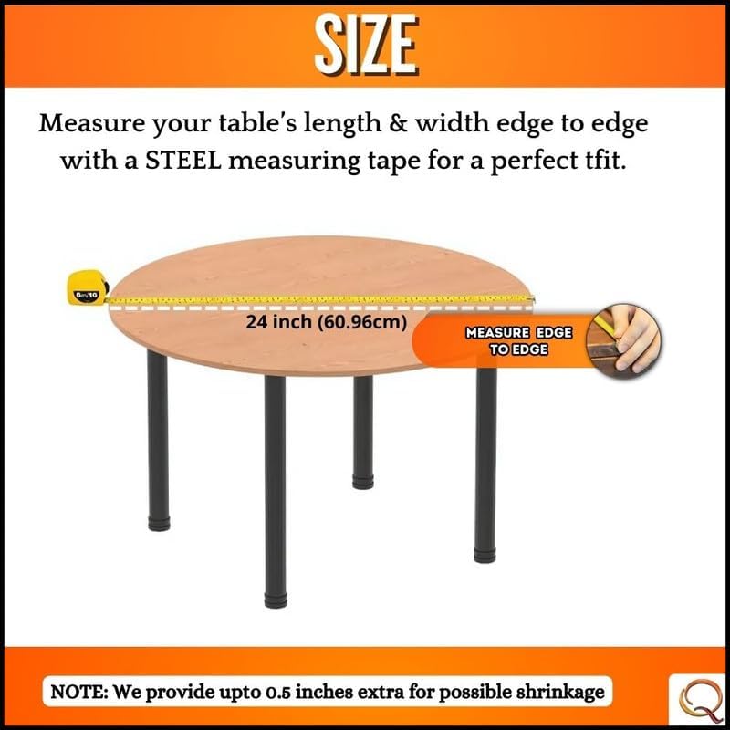 Image of Qlarity Covers 1.5mm Super Shield Round Table Cover Transparent, 24 Inch | Premium dining table transparent sheet made from durable PVC provides waterproof, anti-slip protection for everyday dining