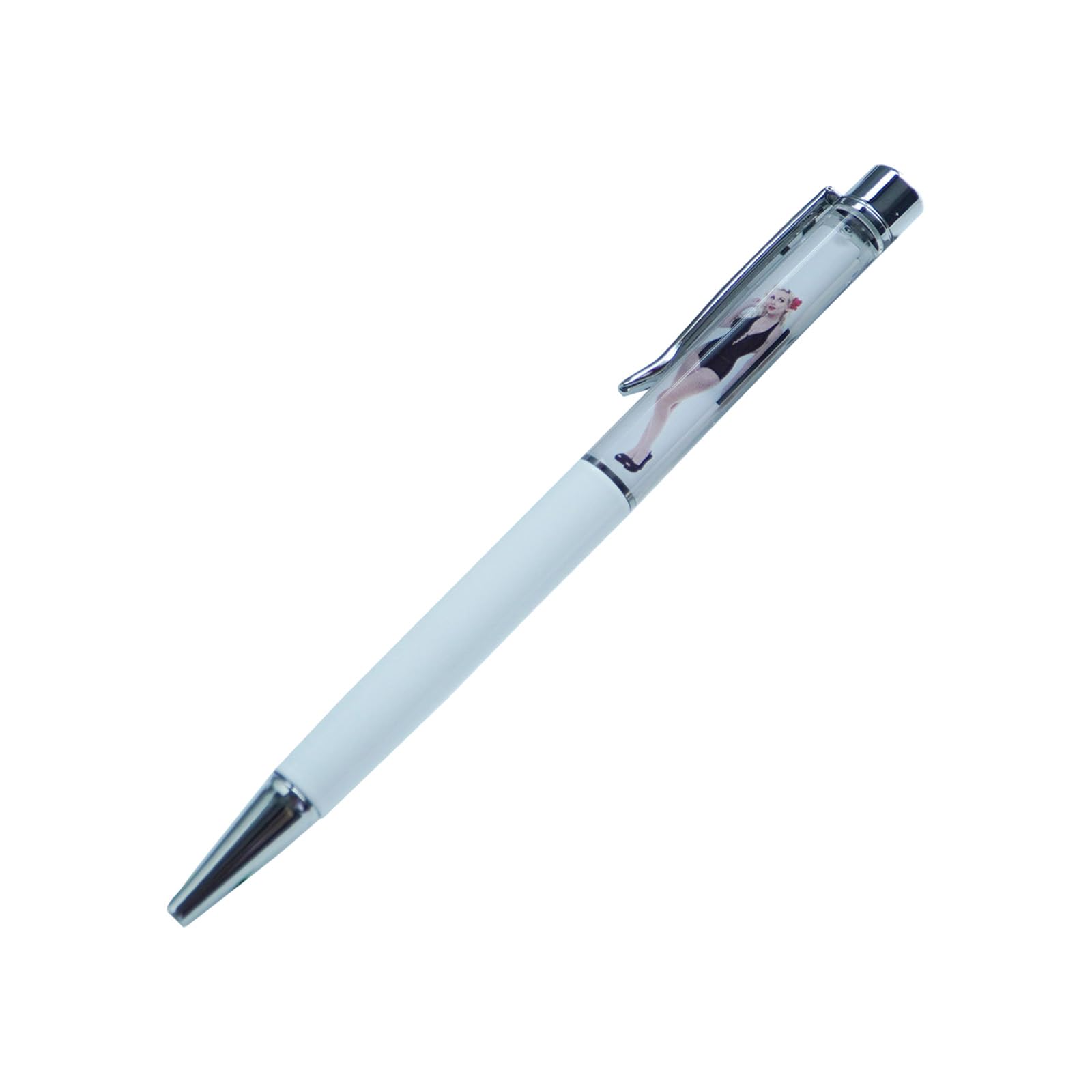Sikyby Luxury Naked Lady Girl Funny Writing Journaling Office Pen Floating Floater Tip And Strip Kawaii Ballpoint Nude Pens For Adult Women Men Nice Gift(White)