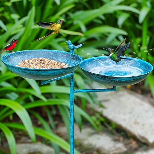 YiLifebes Banheiras para pássaros ao ar livre, tigela de banho de pássaros de 101,6 cm de altura par