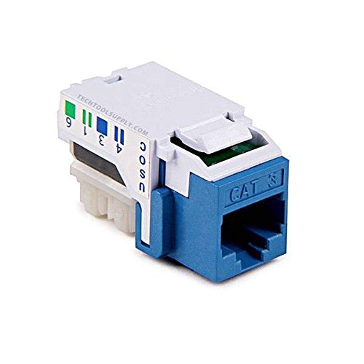 RJ11FC3-BLU Category 3-6P6C RJ11 USOC Keystone Jack, Blue