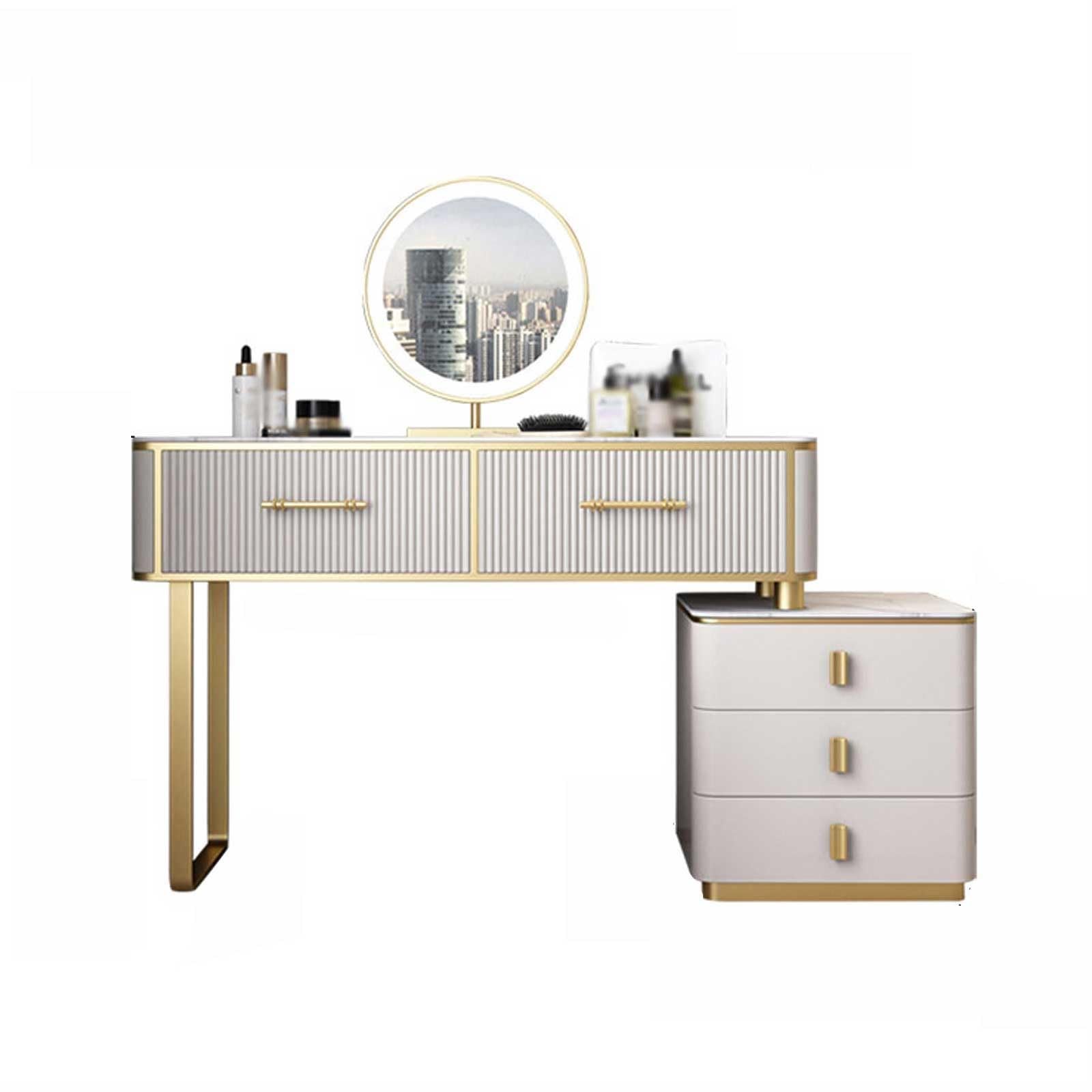 white metal dressing table Amazon.com: FCDURACORE Vanity Table Modern White Vanity Desk with Mirror and 2 Spacious Drawers Makeup Vanity Metal Table Legs Dressing Table Writing Desk Makeup Table,White-L 120cm : Home & Kitchen