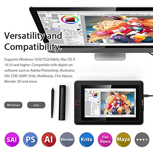 XPPen Artist 13.3 Pro Grafiktablett, vollamitiertes Pen Display, 88% NTSC, Drawing Tablet mit Stift...
