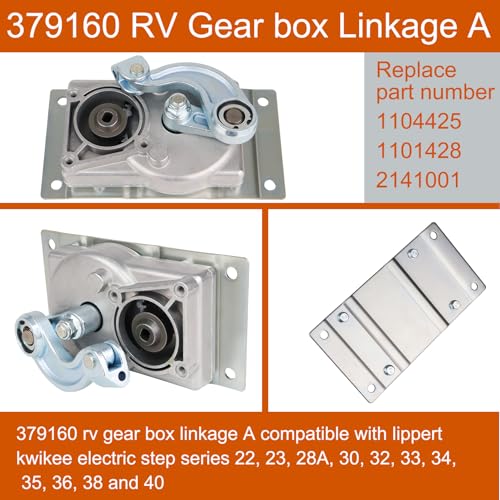 Image of 379160 RV Gear Box Linkage A with 676061 Step Motor Compatible with kwikee Electric Steps 22, 23, 28A, 30, 32, 33, 34, 35, 36, 38 and 40 Series. Replace 379147 379160 366043 1101428 676061 2141001