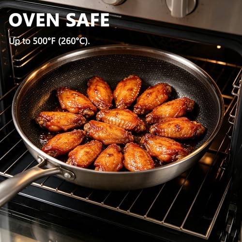 Image of imarku 12-Inch Non Stick Frying Pan with Lid, PFOA-Free Ceramic-Coated