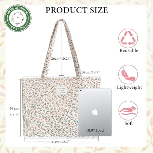 Image of Sunwel Fashion Top Zipper Floral Quilted Bag Small Tote Bag for Women