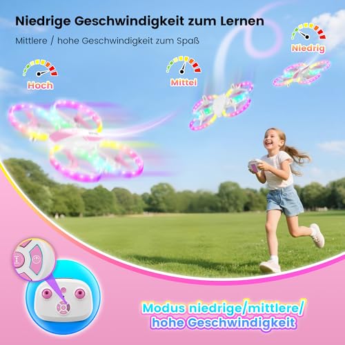 Mini-Drohne-fuer-kinder-5-LED-Lichteffekte-Geschenk-maedchen-Spielzeug-Maedchen-Junge-Geschenkideen-RC-Flugzeug-Drone-Anfaenger-Hoehe-halten-360Flips-3-Speed-Modus-Indoor-Outdoor - Sparfuchs24.io - Preisvergleich & Top Angebote Online