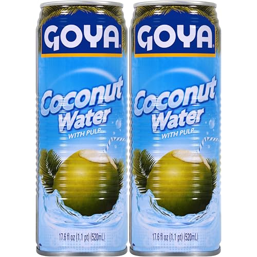 Goya Pure Coconut Water with Pulp, Post-workout Recovery, 2-Pack, 17.6 oz