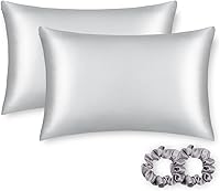 Vista 19 de ALASKA BEAR Funda de almohada, de seda natural, hipoalergénica, 19 mommes, 600 hilos, 100% seda de morera, tamaño estándar, con cierre de cremallera