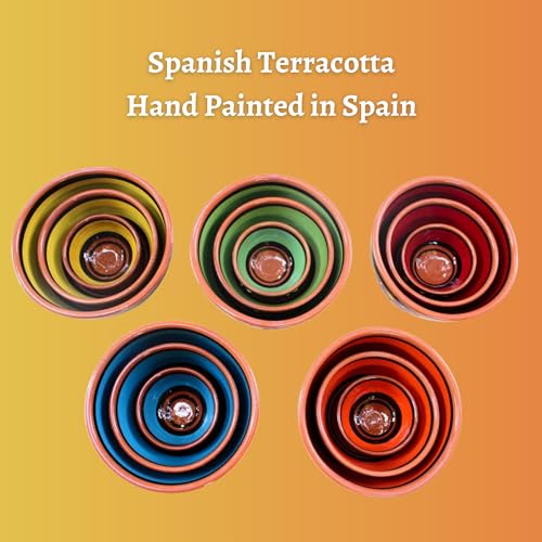 Cactus Canyon Ceramics UNKNOWN Salsa Bowls - Spanish Terracotta Multicolor Decor - Small Serving Bowl (European Size), Festive Dinnerware 5 Piece Set thumb #6