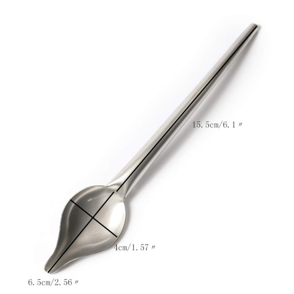 DOITOOL Diy Stainless Steel Pencil Drawing Spoons 2pcs Chocolate Spoons Filter Flat Edge Dessert for Baking Tools