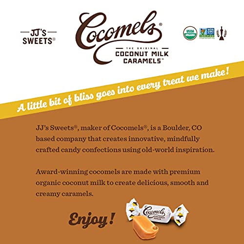 Cocomels Coconut Milk Caramels With Coconut Sugar, Organic Candy, Dairy Free, Sugar Free, Vegan, Gluten Free, Non-Gmo, No Cane Sugar, No High Fructose Corn Syrup, Kosher, Plant Based, (3 Pack) #TOP3