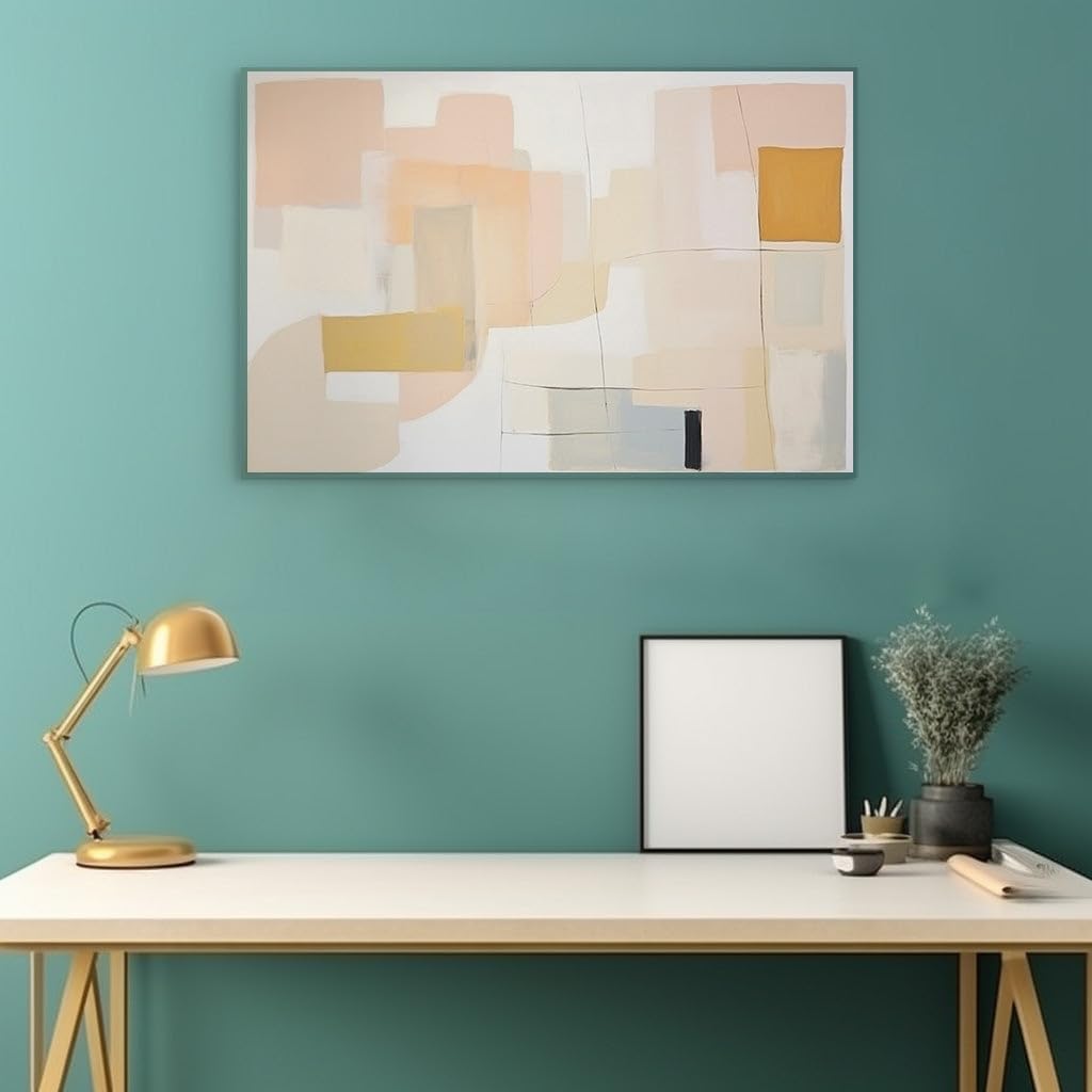 Canvas for Living room. Comfort in Abstraction: Embracing Warmth Through Minimalist Artistry, 27 x 18 inch Canvas Wall Art - Zen Wall Decor